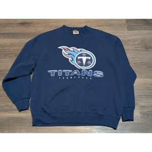VTG Tennessee Titans Pullover‎ Sweatshirt NFL Football Navy Blue Oneita Power XL
